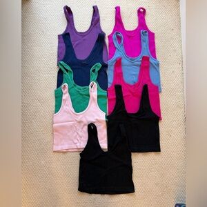 Suzette Collection Seamless Ribbed Tank tops bundle of 9, OS
